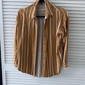 Forever 21 boten down shirt with white stripes